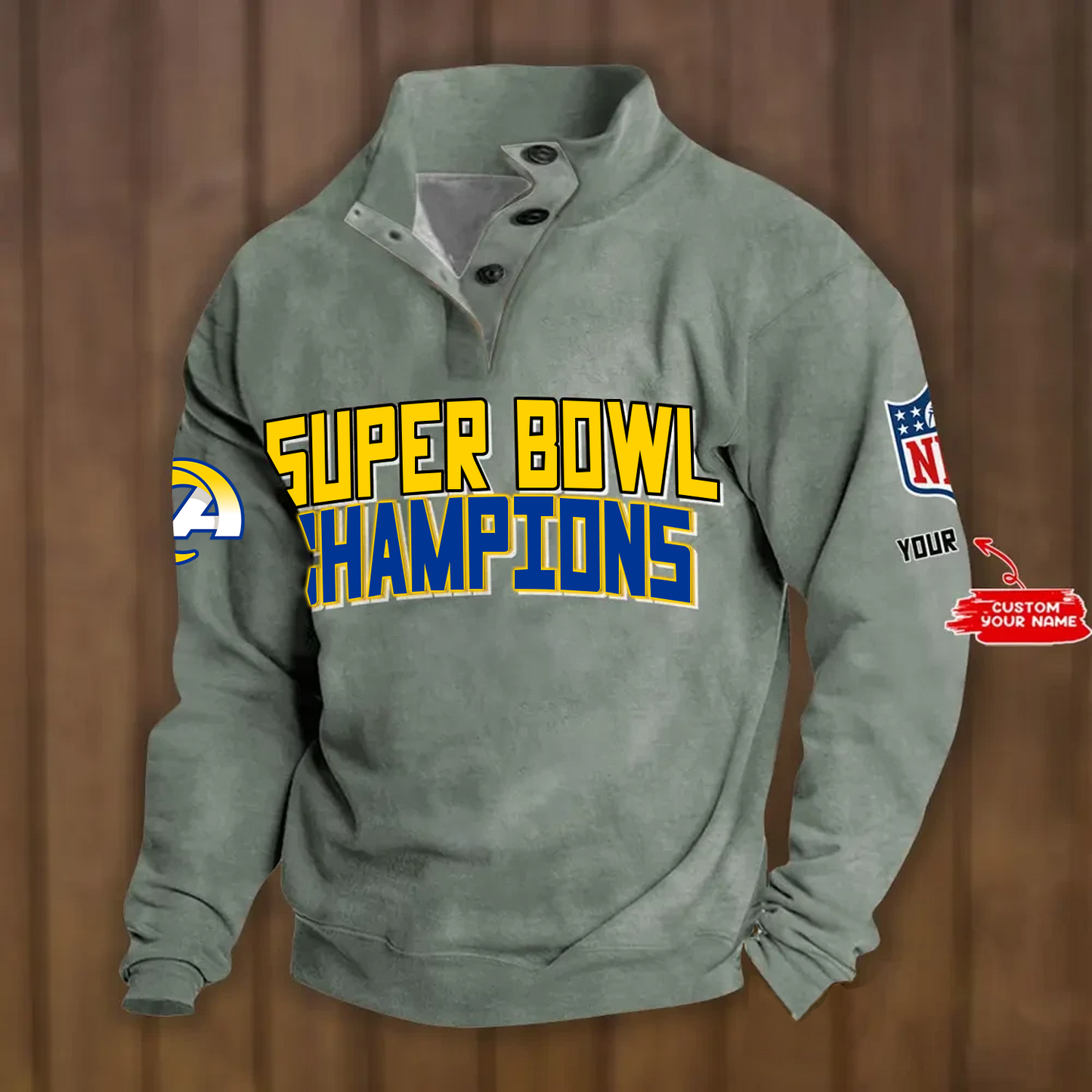LAR x NFL Double Breasted Stand Collar Hoodies DATND TANTD