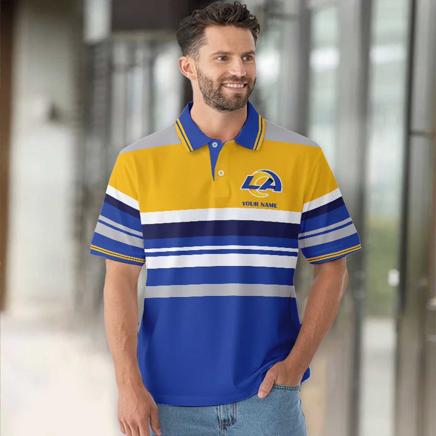 LAR x NFL New Style Men Short Sleeves Polo Shirt DatND DVT