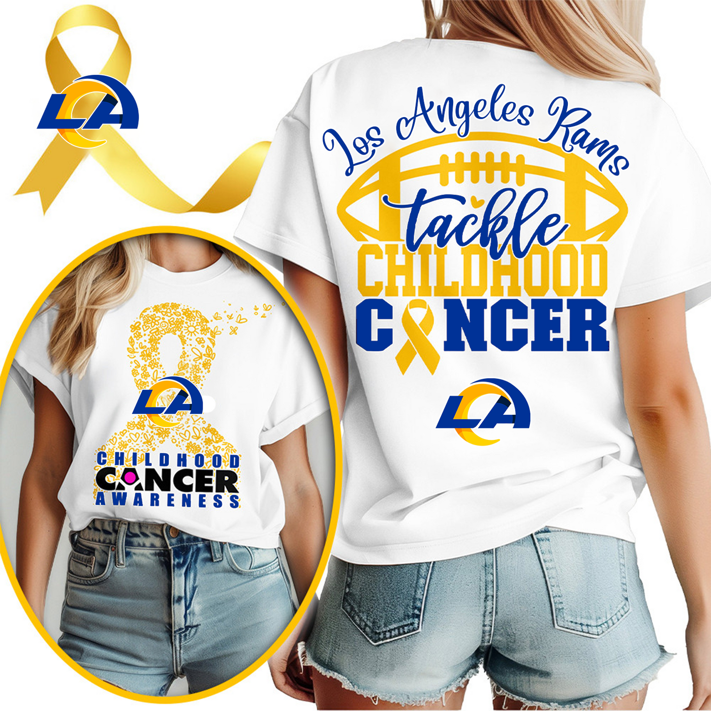 LAR X NFL Premium Childhood Cancer Awareness Month 3D Shirt DatND ThuongNH