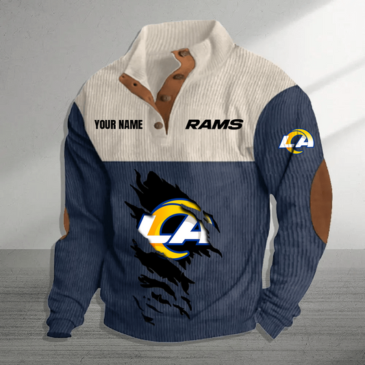 LAR x NFL Premium Personalized Game-Day Pullover DATND TANTD