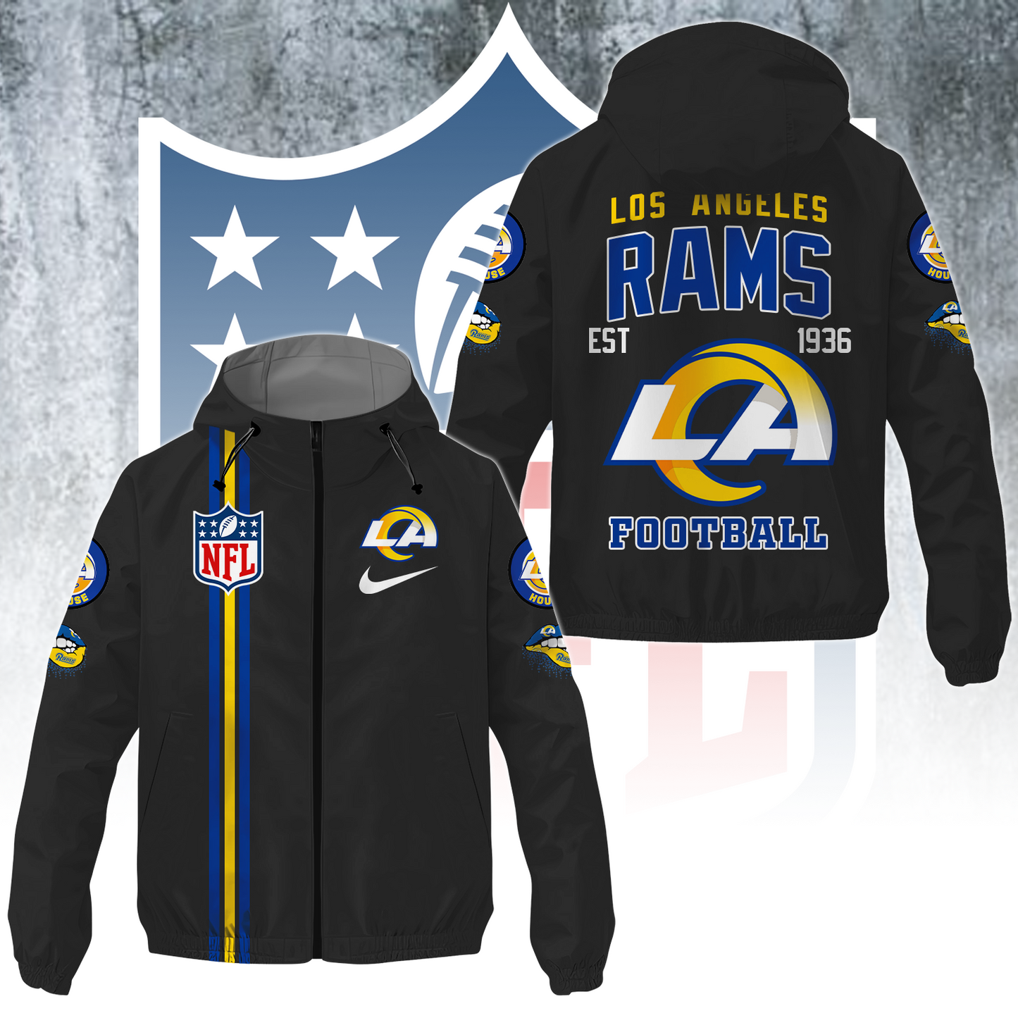 LAR x NFL Windbreaker Jacket DATND TANTD