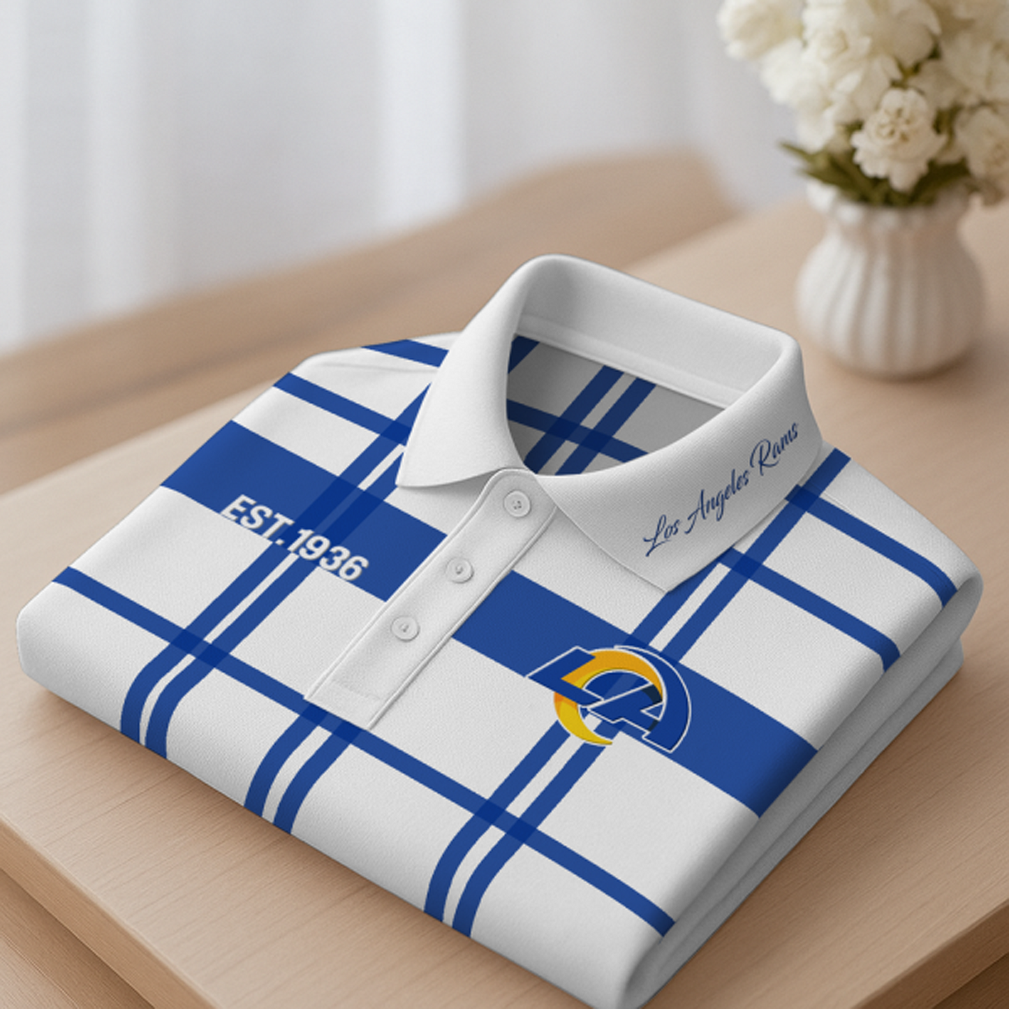 LAR X Premium NFL New Polo Long Sleeve V1 NAK NHT