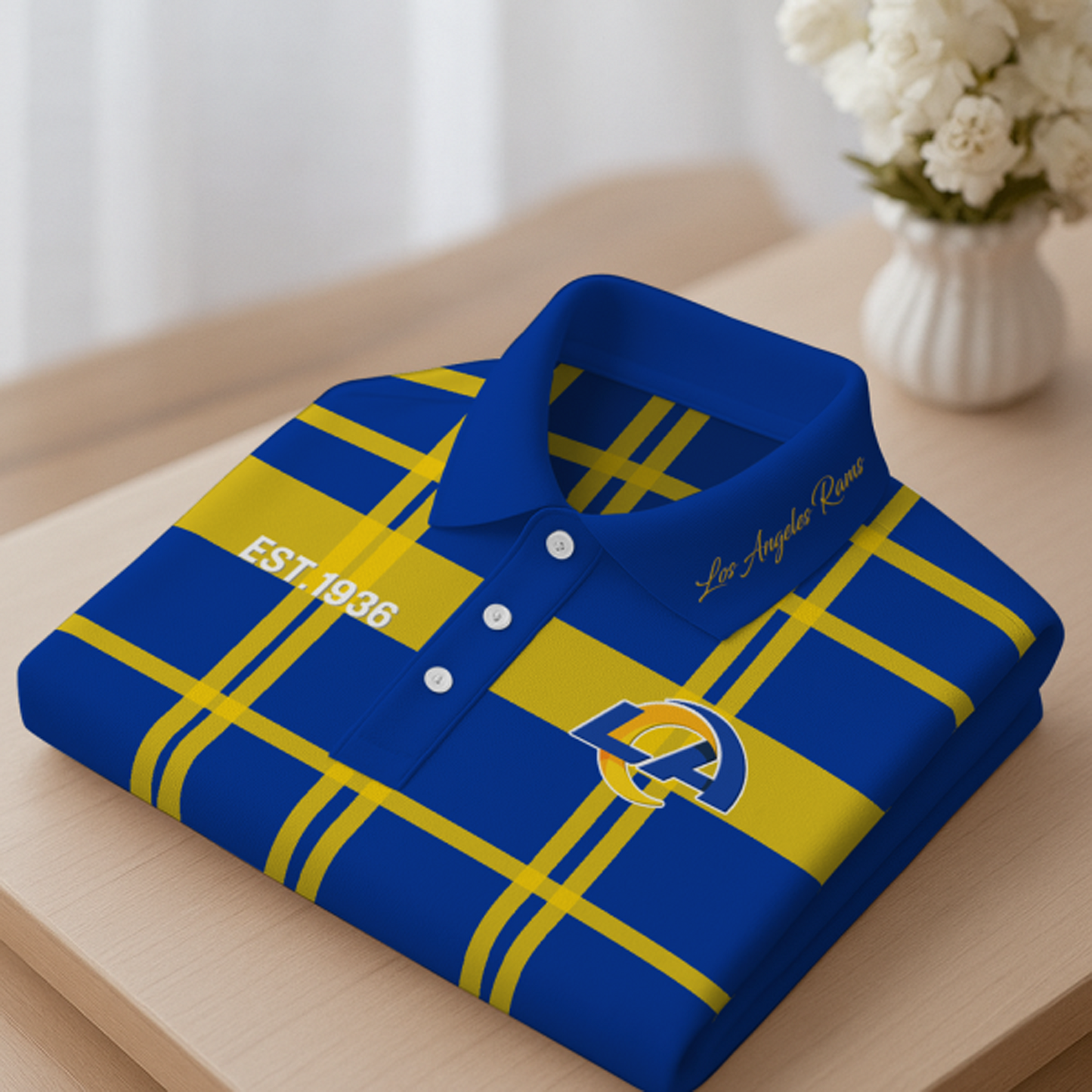 LAR X Premium NFL New Polo Long Sleeve V1 NAK NHT