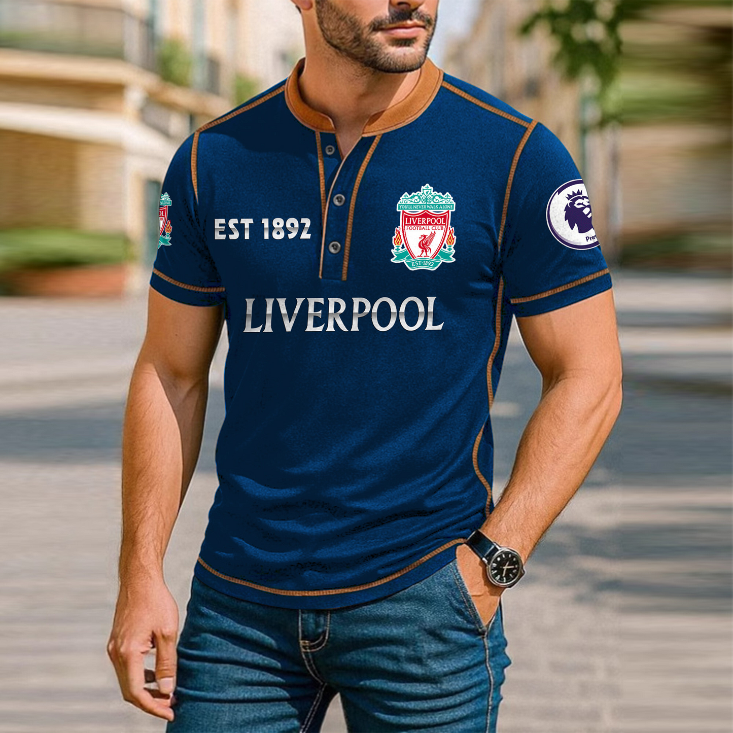 LIV Premium Men's Short Sleeve Henleys DatND DVT