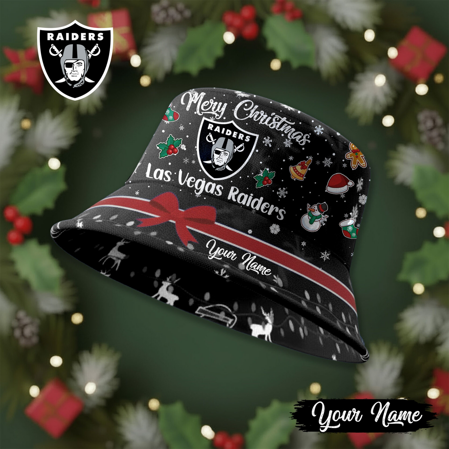 LVR Premium NFL Merry Christmas Bucket Hat DDT CTND