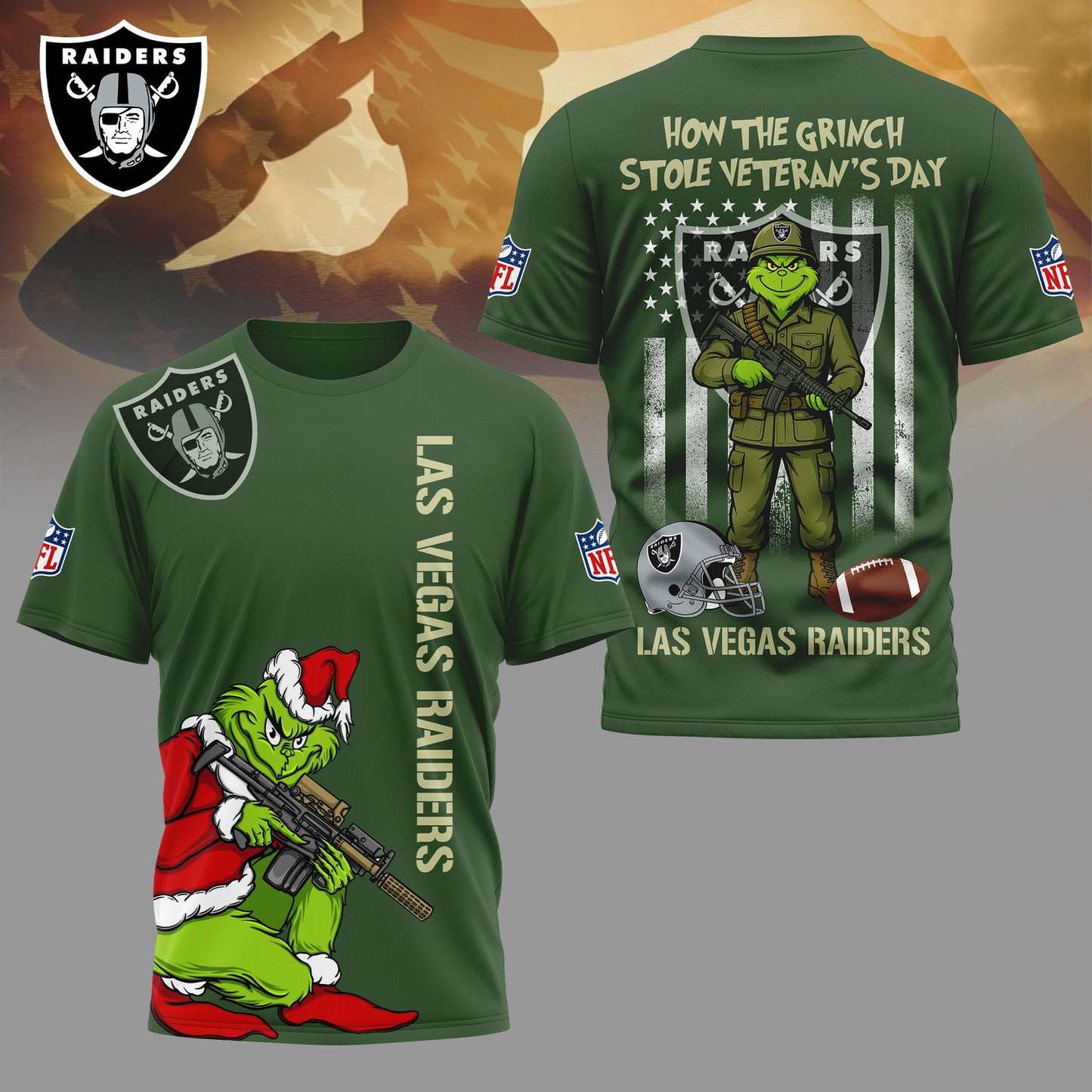 LVR Premium NFL The Grinch Salute Veterans DDT CTND