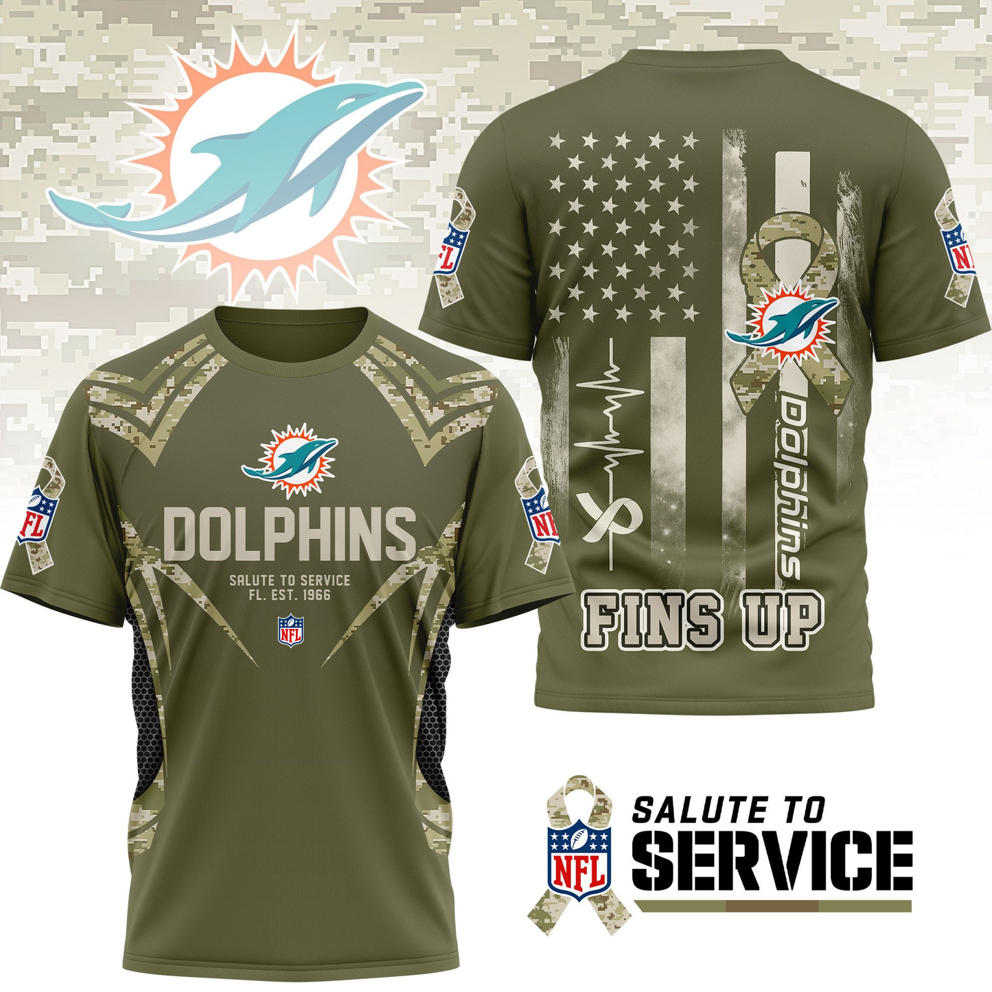 MD Premium NFL Salute to Service Camo 3D Shirt DDT CTND