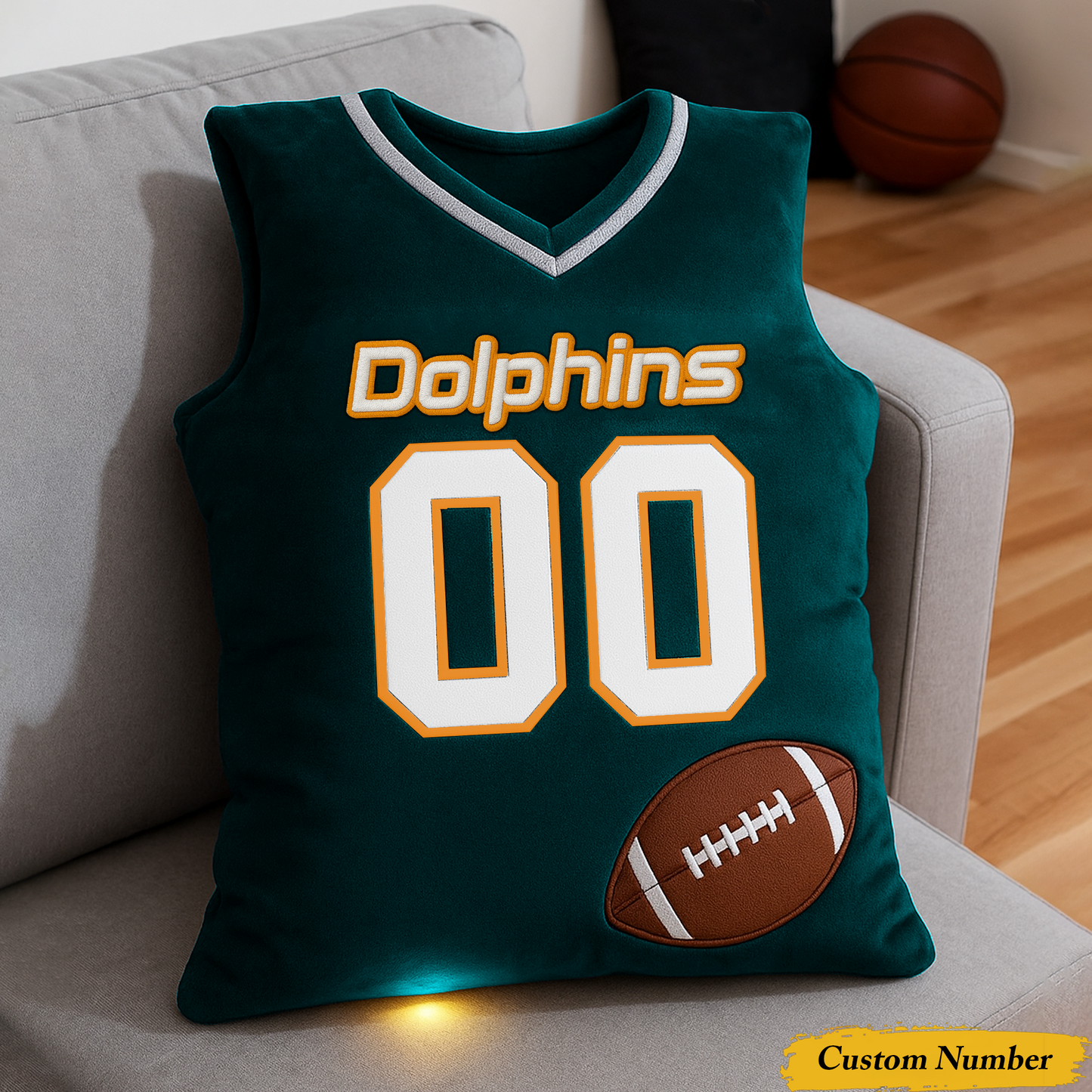 MD x NFL Personalized Graphic 3DPrint Football Jersey Pillow DDT CTND