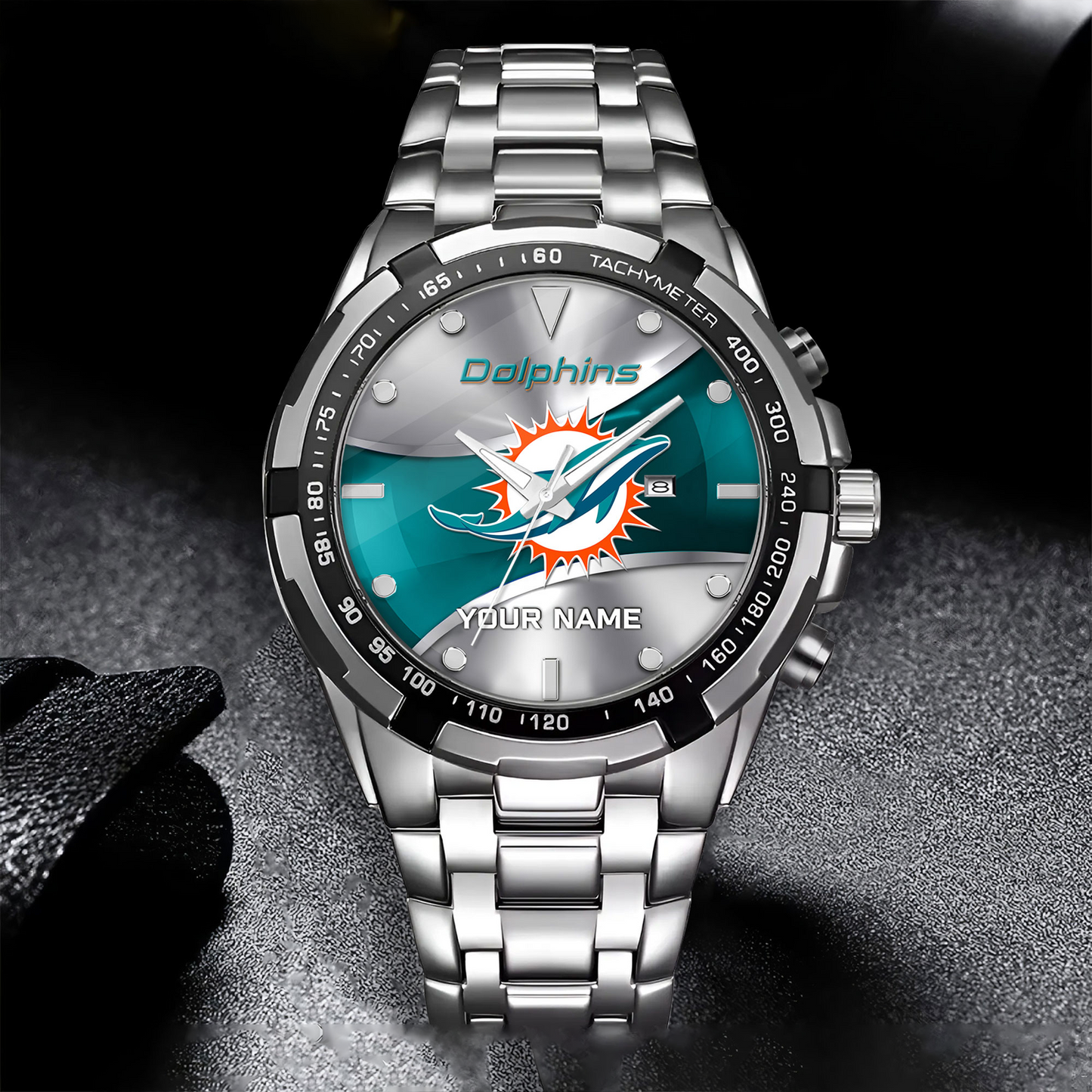 MIA x NFL Alloy Men Quartz Watch - Custom Name DATND TANTD