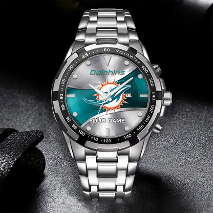MIA x NFL Alloy Men Quartz Watch - Custom Name DATND TANTD