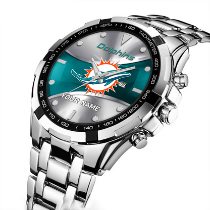 MIA x NFL Alloy Men Quartz Watch - Custom Name DATND TANTD