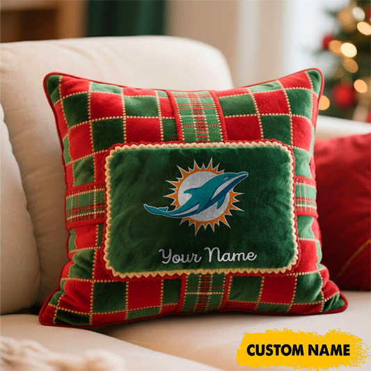 MIA x NFL Christmas New Square Pillow DatND DVT