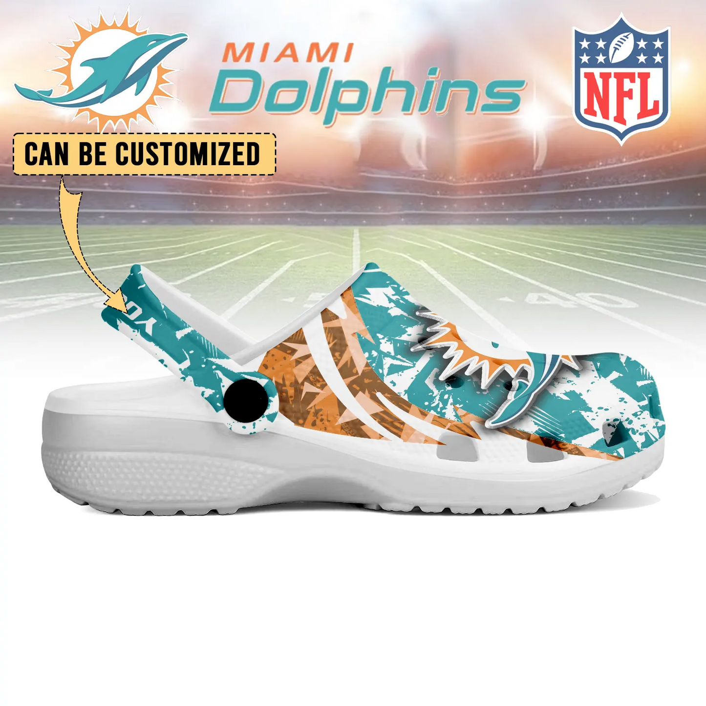 MIA x NFL Crocs Crocband Clogs Shoes DatND DVT