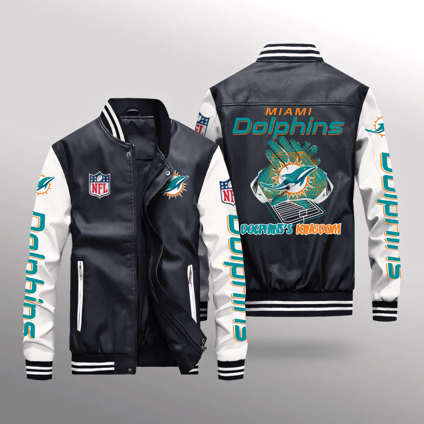 MIA x NFL Leather Bomber Jacket DATND TANTD