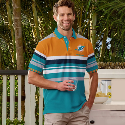 MIA x NFL New Style Men Short Sleeves Polo Shirt DatND DVT