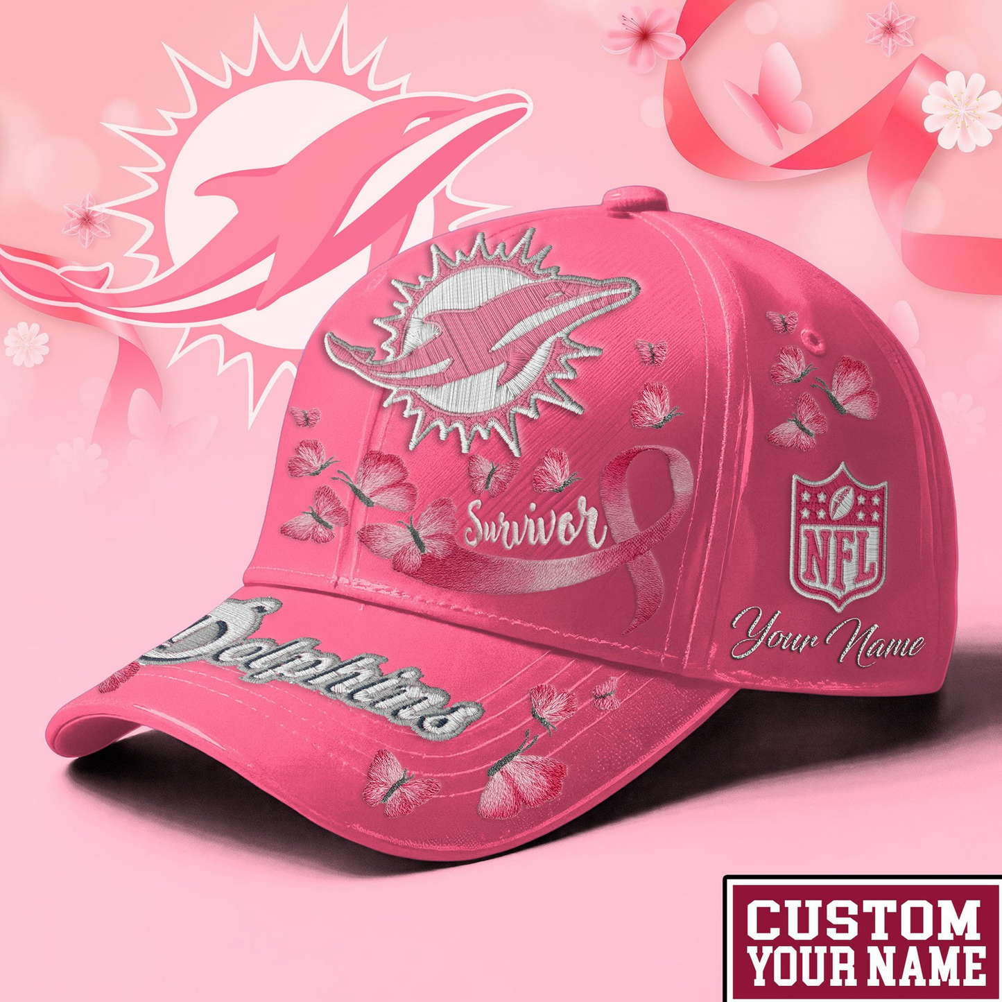 MIA x NFL Premium Classic Cap Breast Cancer Survivor