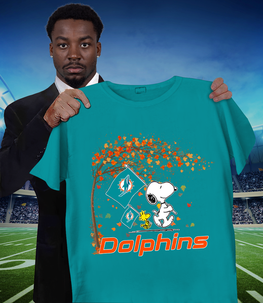 MIA x NFL Snoopy and Woodstock Happy Autumn 2D Shirt DatND ThuongNH