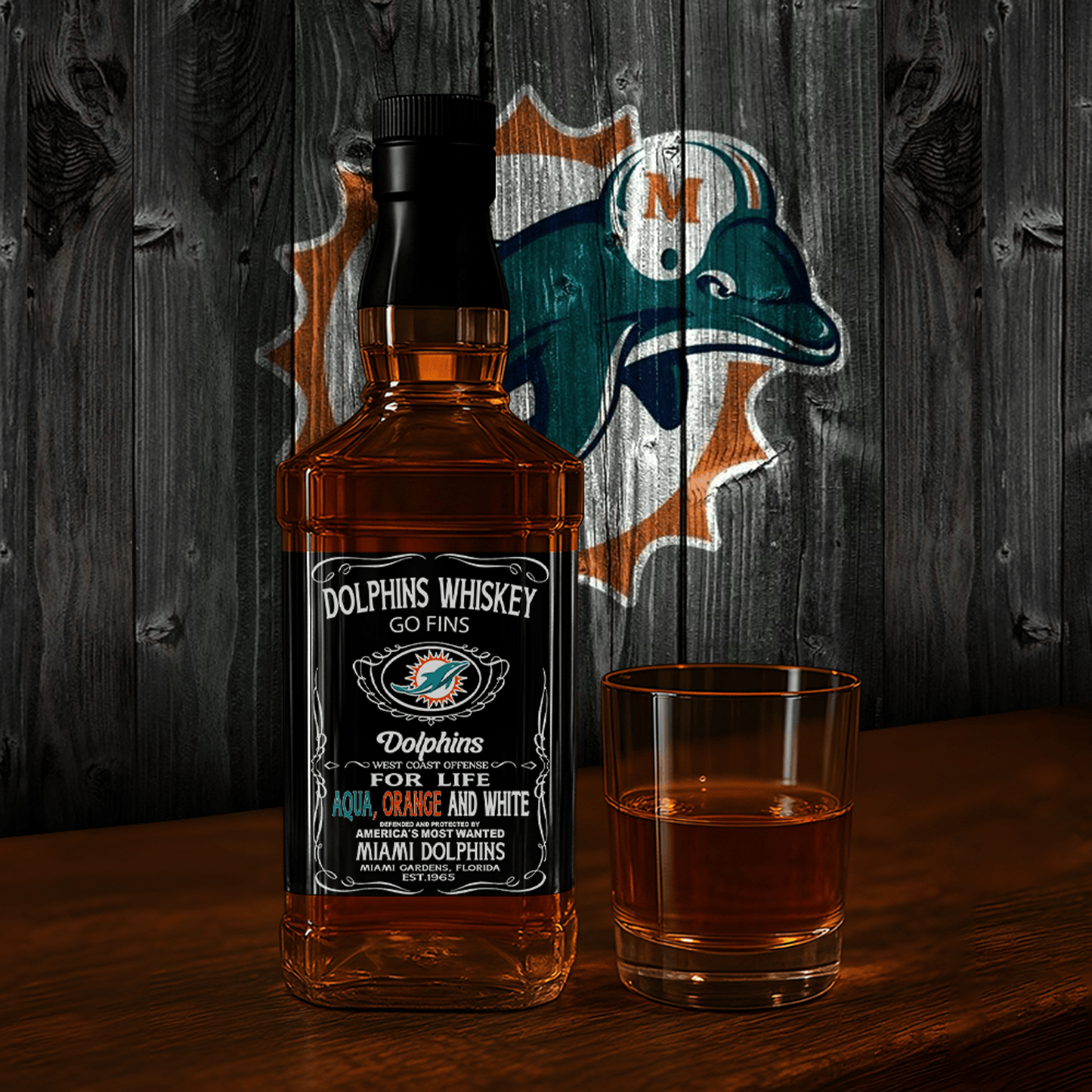 MIA x NFL Whiskey For True Fans Only DATND TANTD