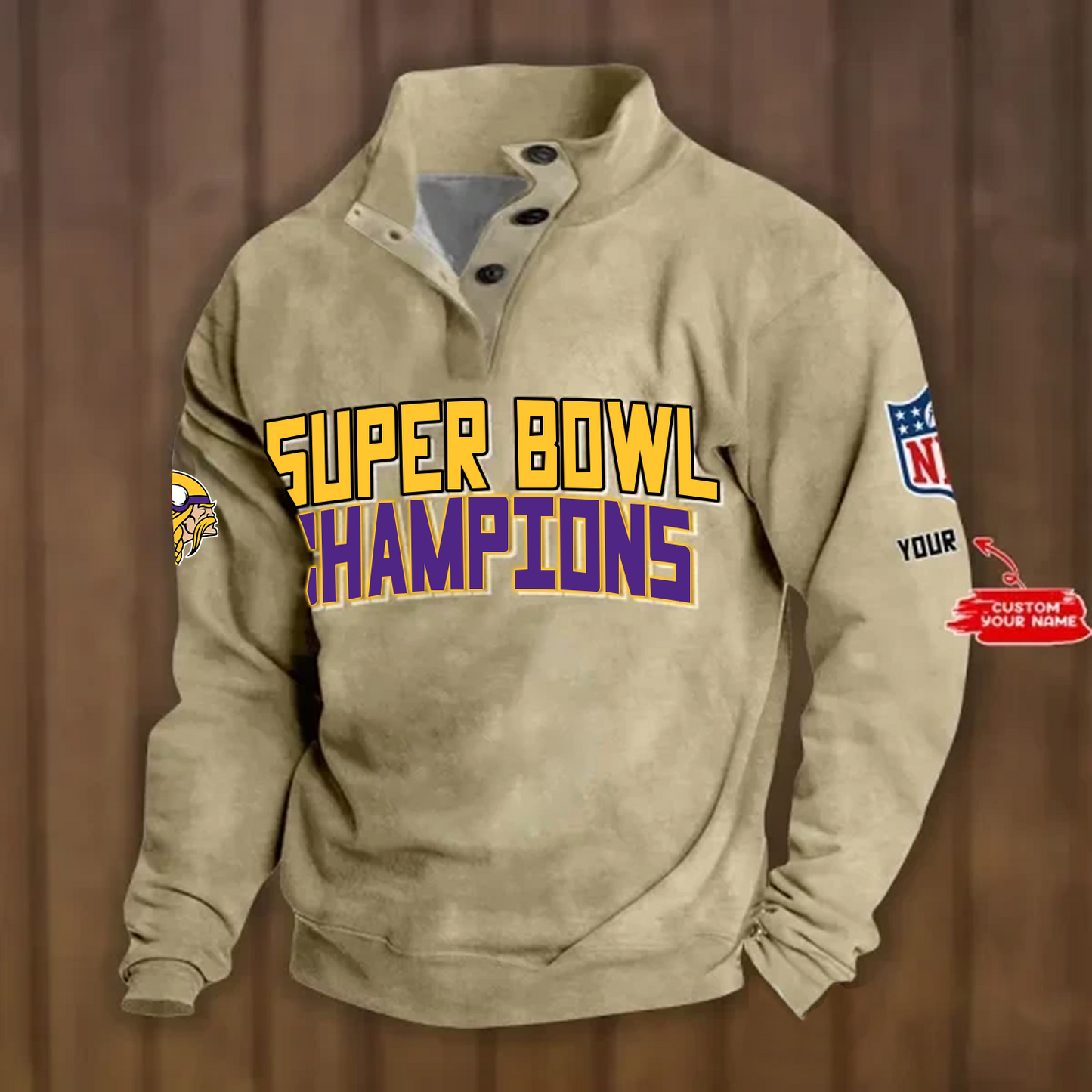 MIN x NFL Double Breasted Stand Collar Hoodies DATND TANTD