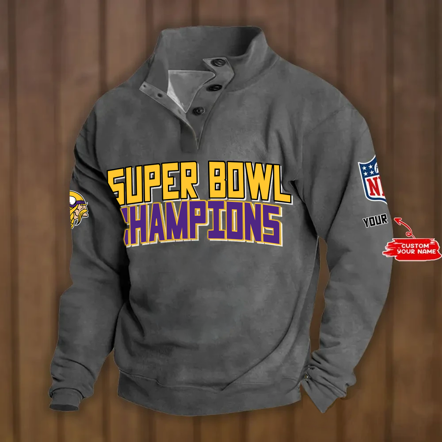 MIN x NFL Double Breasted Stand Collar Hoodies DATND TANTD