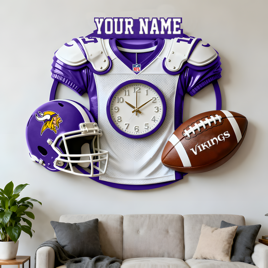 MIN X NFL Jersey Sculpture Clock V1 NAK NHT