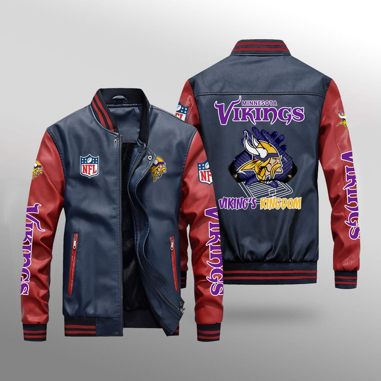 MIN x NFL Leather Bomber Jacket DATND TANTD