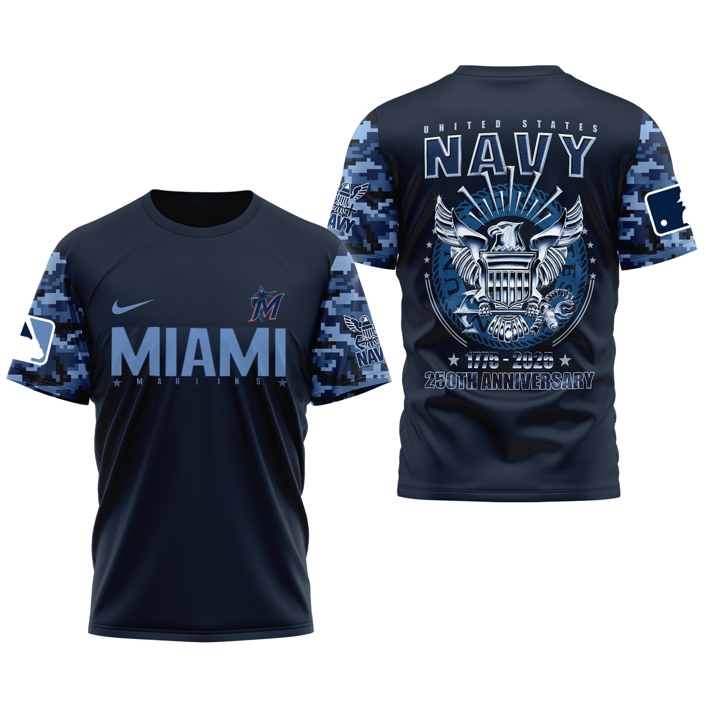MLB MM Premium Navy 250 Years 3D Shirt DDT CTND