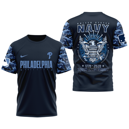 MLB PP Premium Navy 250 Years 3D Shirt DDT CTND