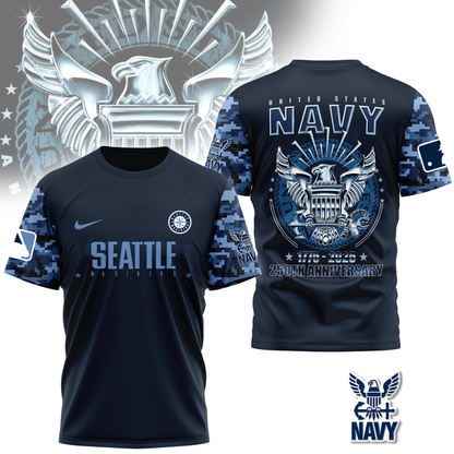 MLB SM Premium Navy 250 Years 3D Shirt DDT CTND