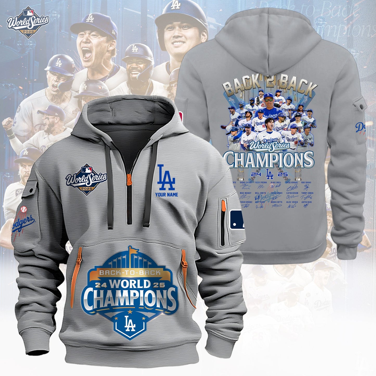 MLB x LAD World Series Champions 2025 Half Zipper Hoodie HLP