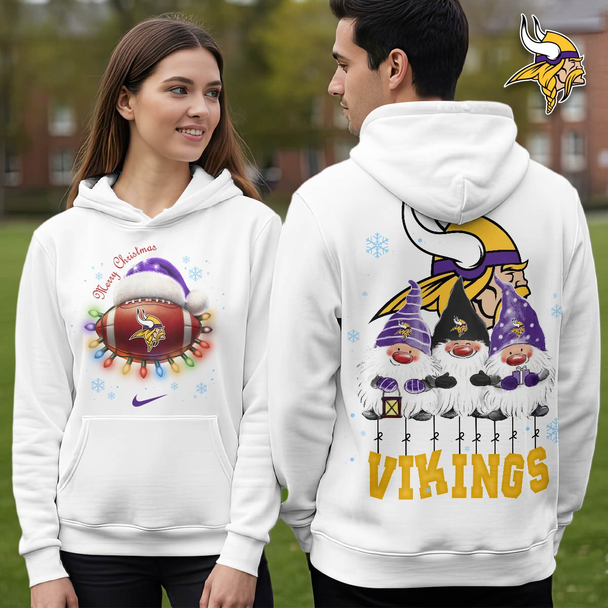 MV Premium NFL Christmas Gnomes Hoodie DDT CTND