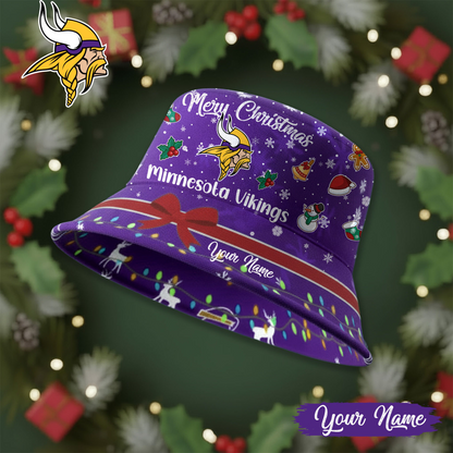 MV Premium NFL Merry Christmas Bucket Hat DDT CTND