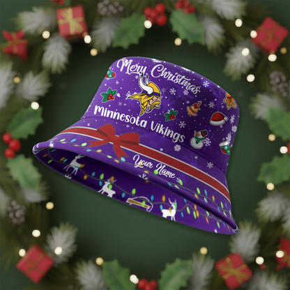 MV Premium NFL Merry Christmas Bucket Hat DDT CTND
