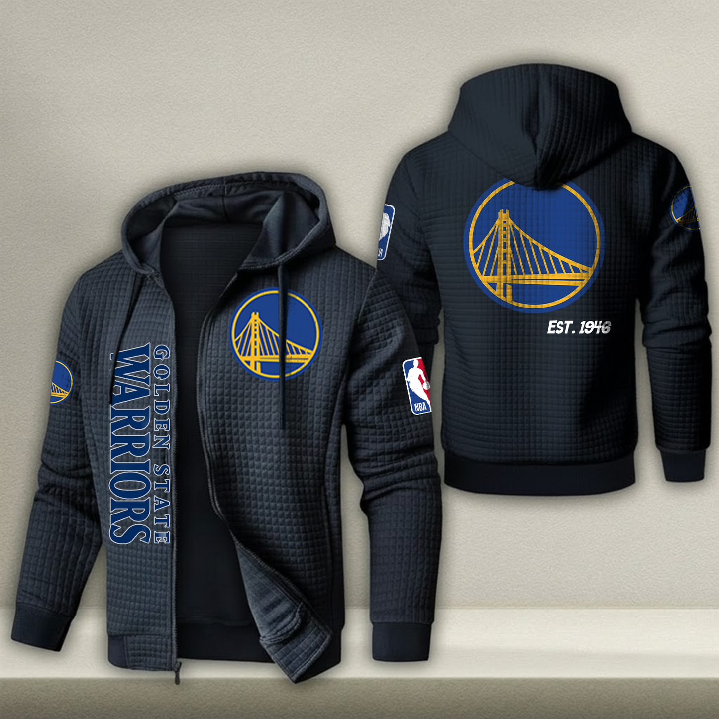 NBA x GSW Waffle Zip Hoodie HLP HLPHUONG