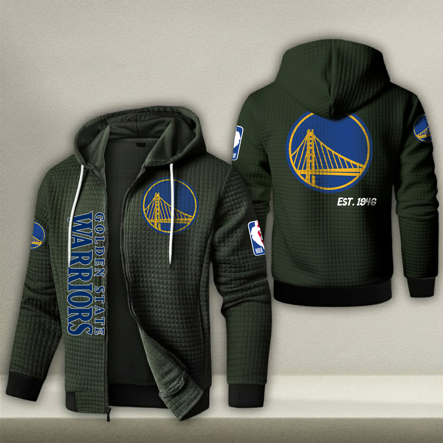 NBA x GSW Waffle Zip Hoodie HLP HLPHUONG
