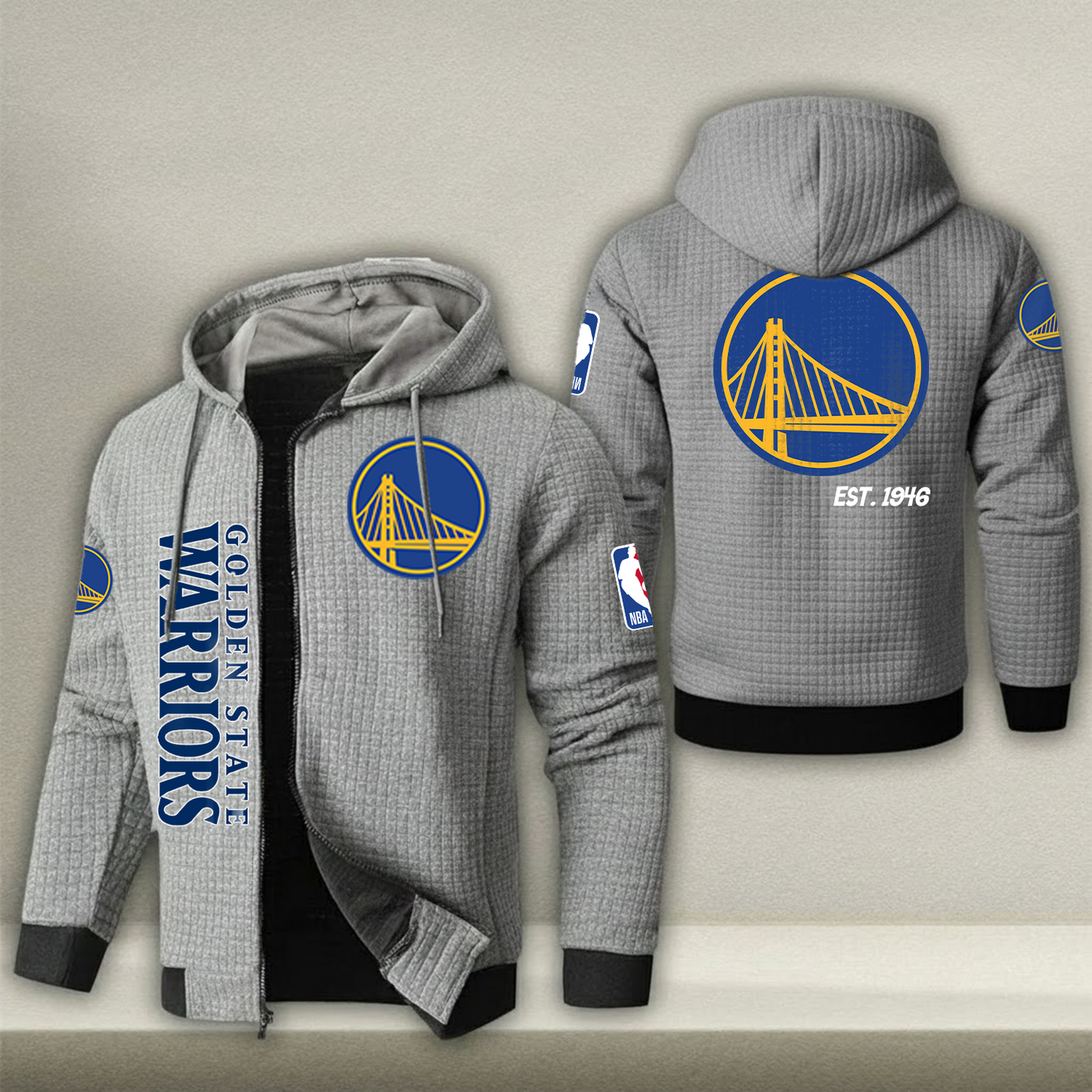 NBA x GSW Waffle Zip Hoodie HLP HLPHUONG