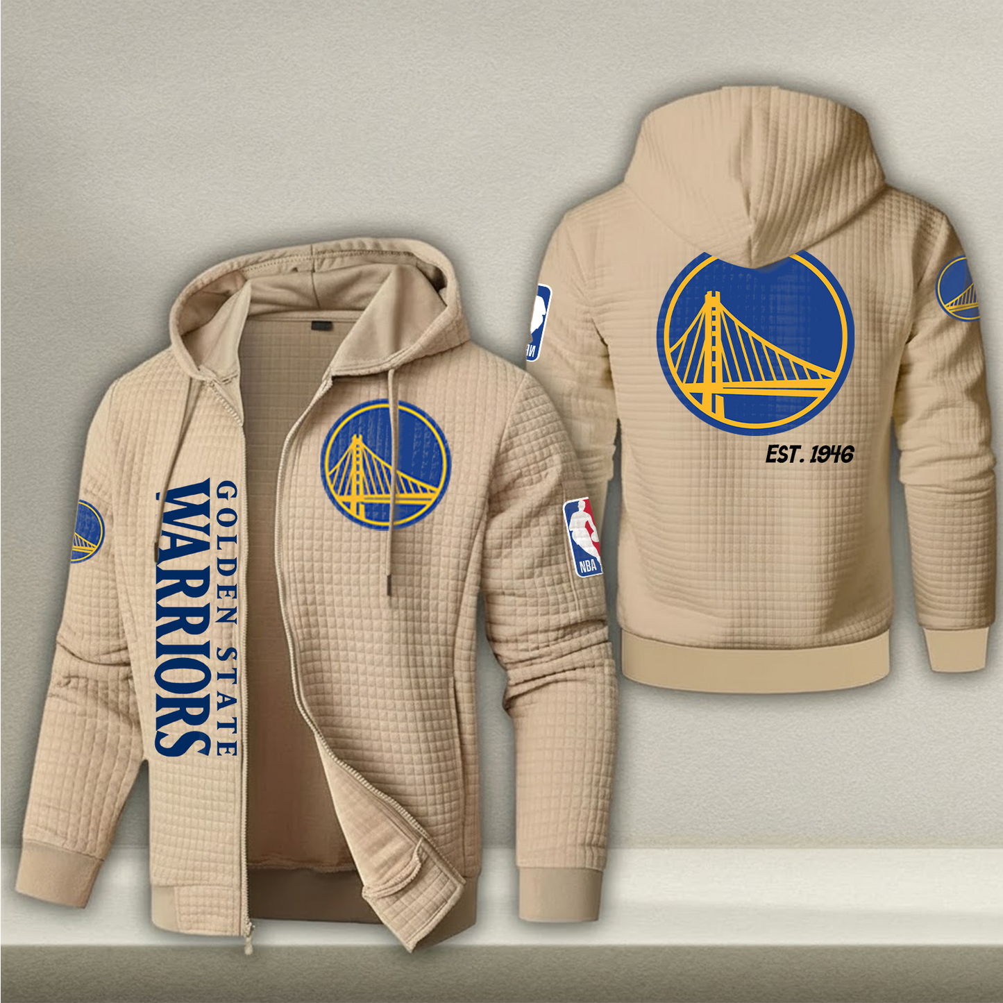 NBA x GSW Waffle Zip Hoodie HLP HLPHUONG