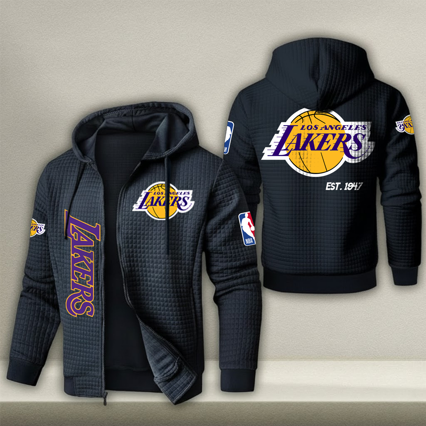 NBA x LAL Waffle Zip Hoodie HLP HLPHUONG