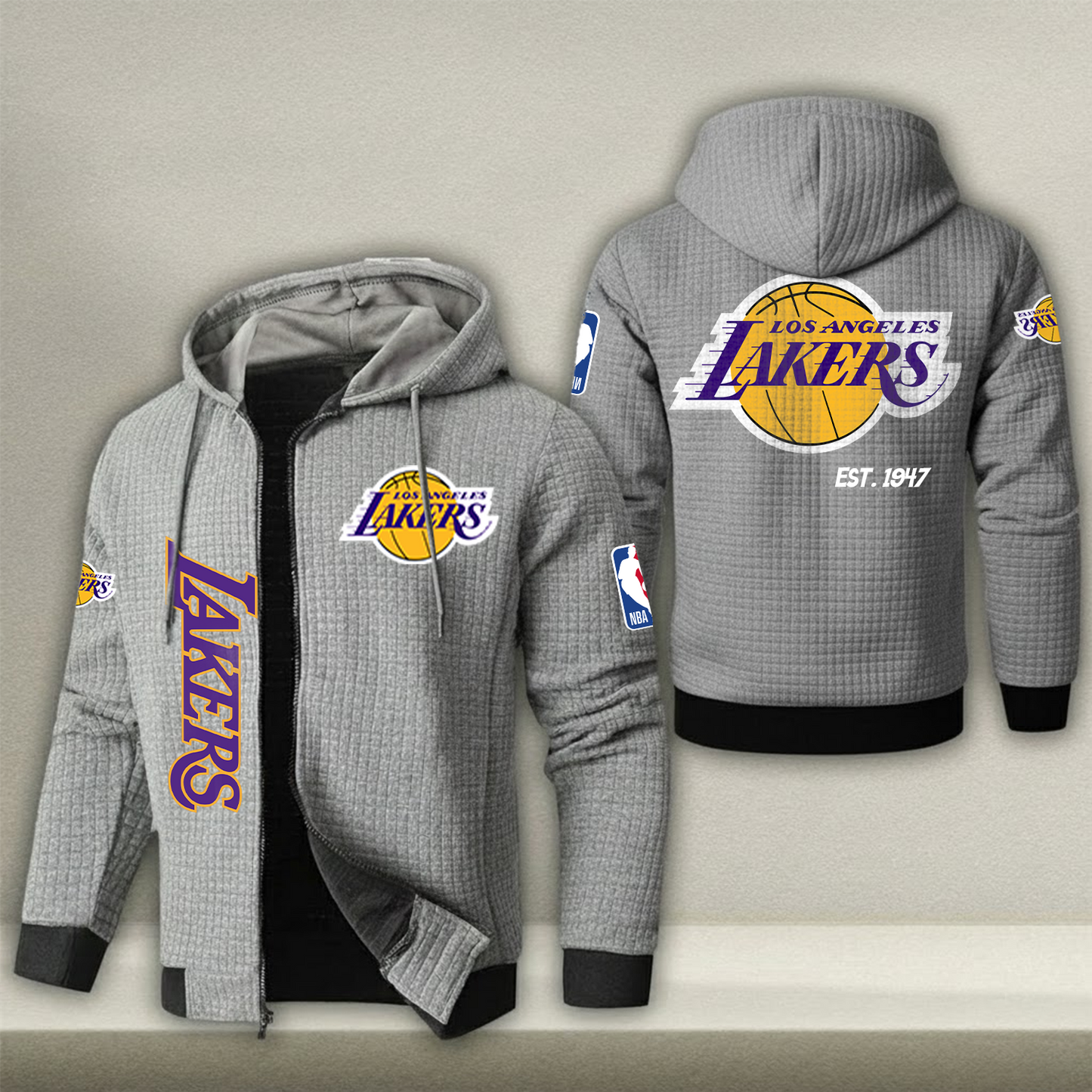 NBA x LAL Waffle Zip Hoodie HLP HLPHUONG