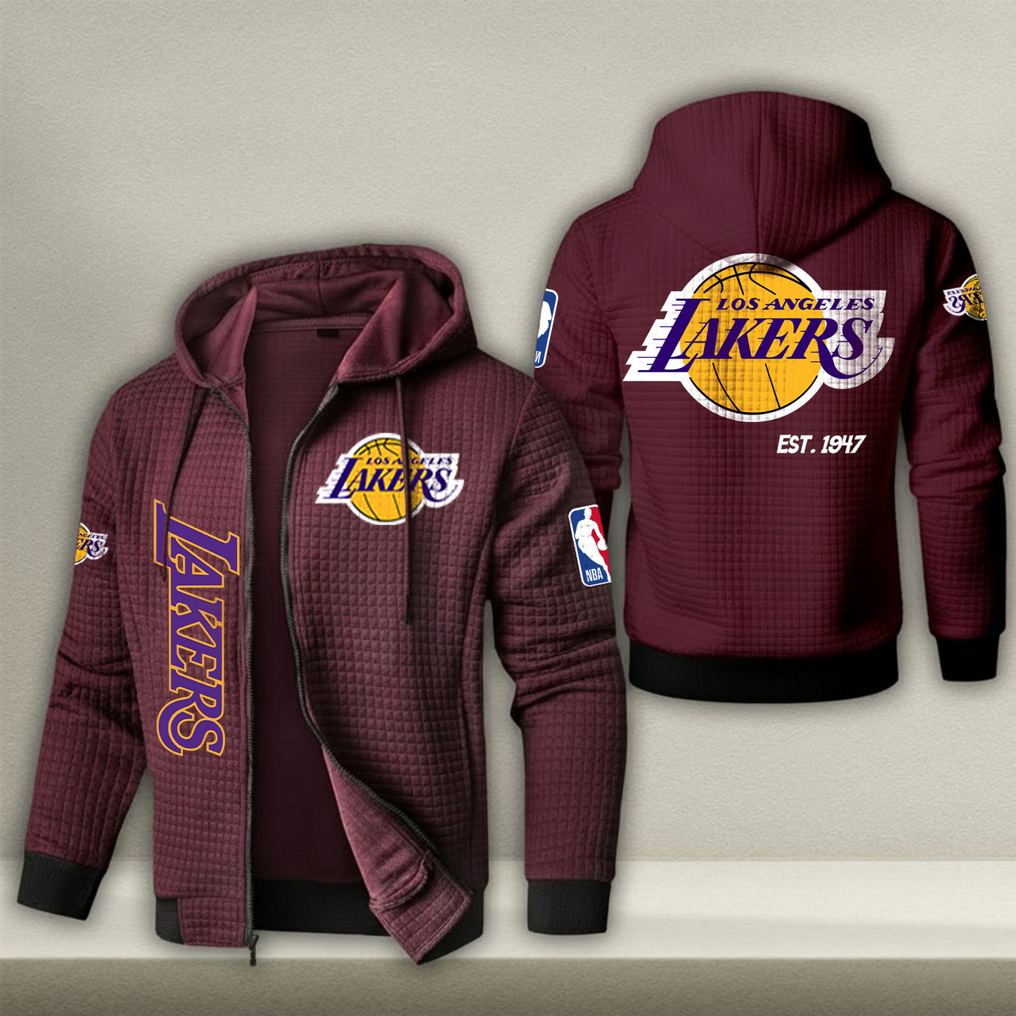 NBA x LAL Waffle Zip Hoodie HLP HLPHUONG