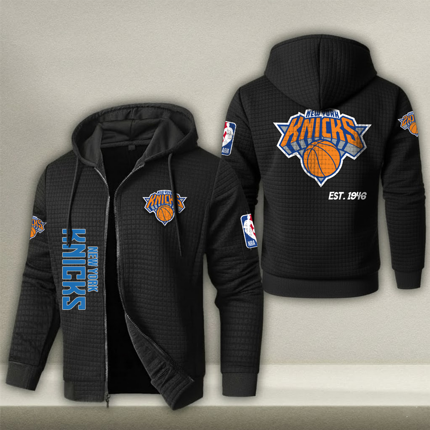 NBA x NYK Waffle Zip Hoodie HLP HLPHUONG