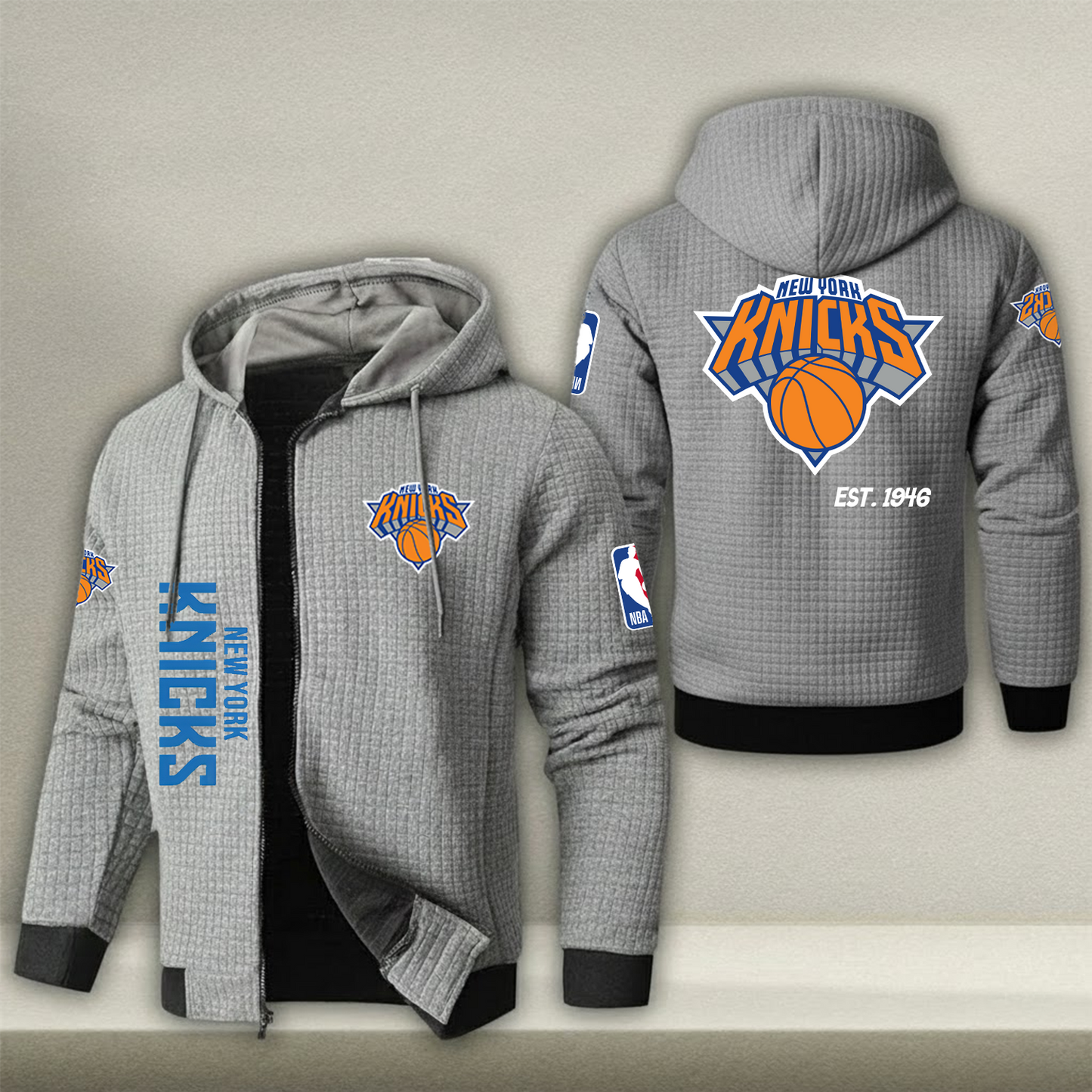 NBA x NYK Waffle Zip Hoodie HLP HLPHUONG
