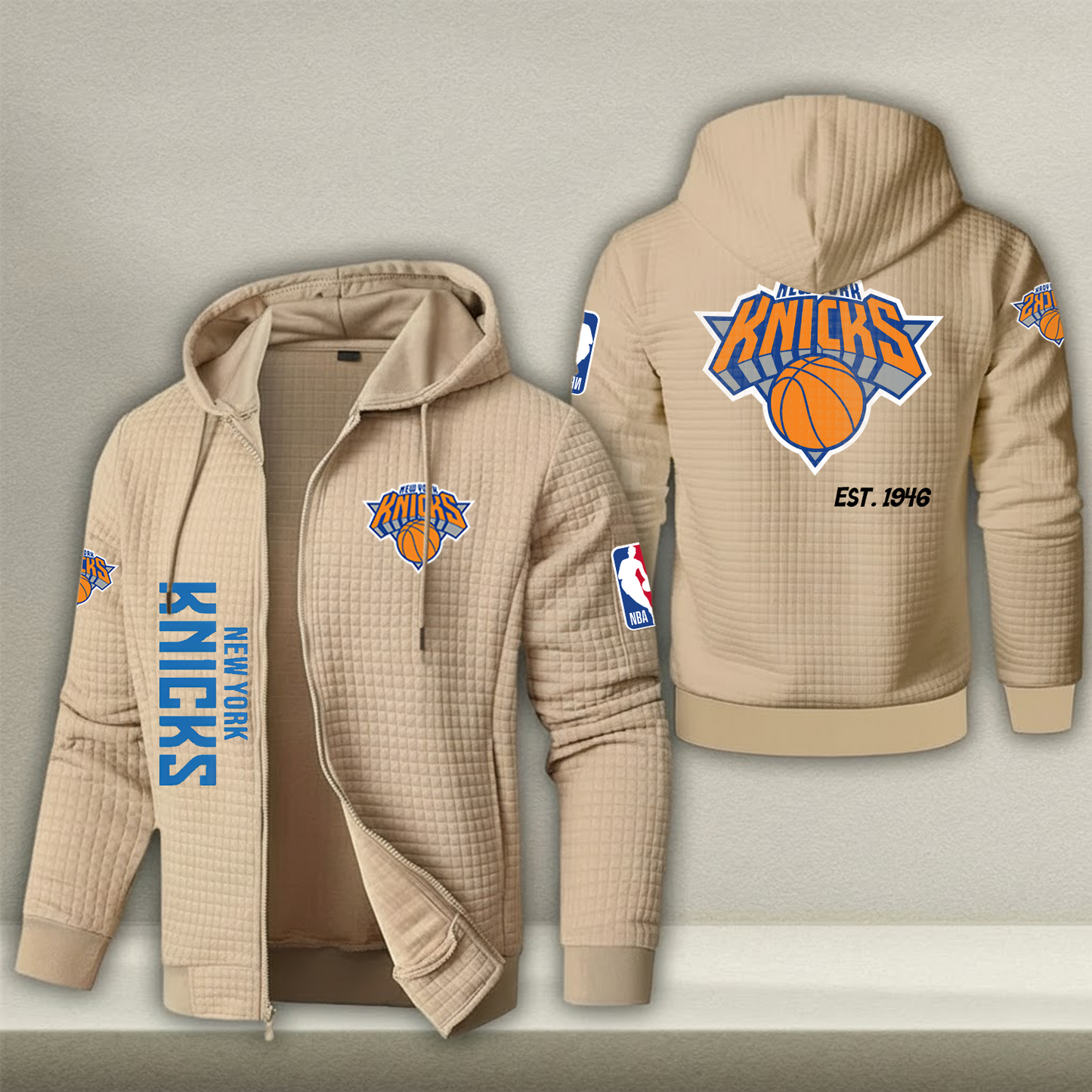 NBA x NYK Waffle Zip Hoodie HLP HLPHUONG