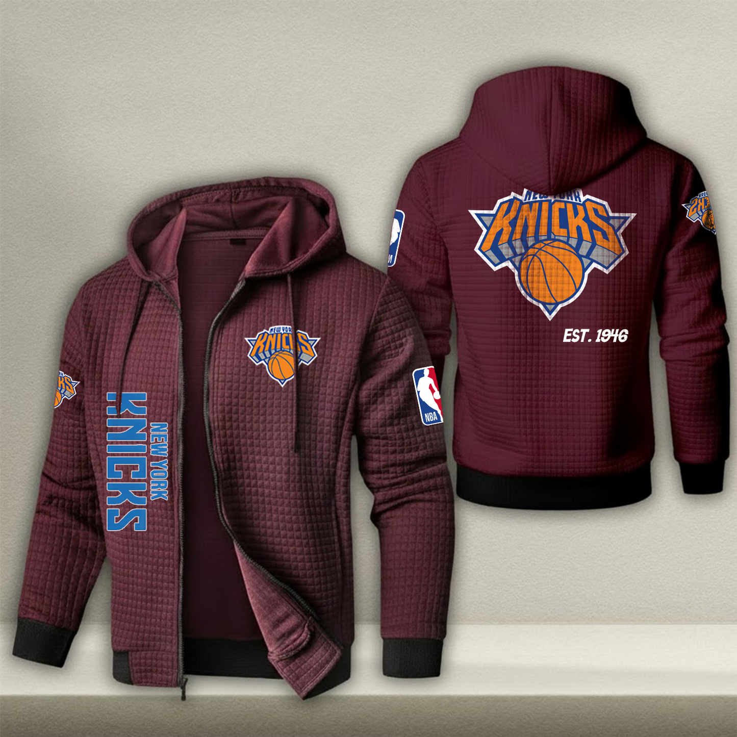 NBA x NYK Waffle Zip Hoodie HLP HLPHUONG
