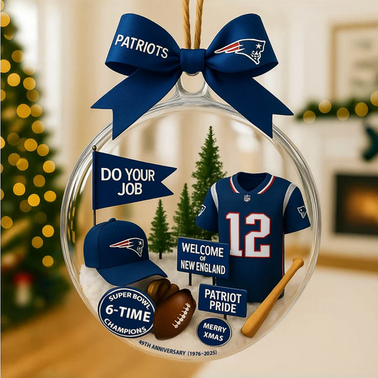 NE X NFL Baseball Team Christmas Tree and Uniform Pendant V1 NAK NHT