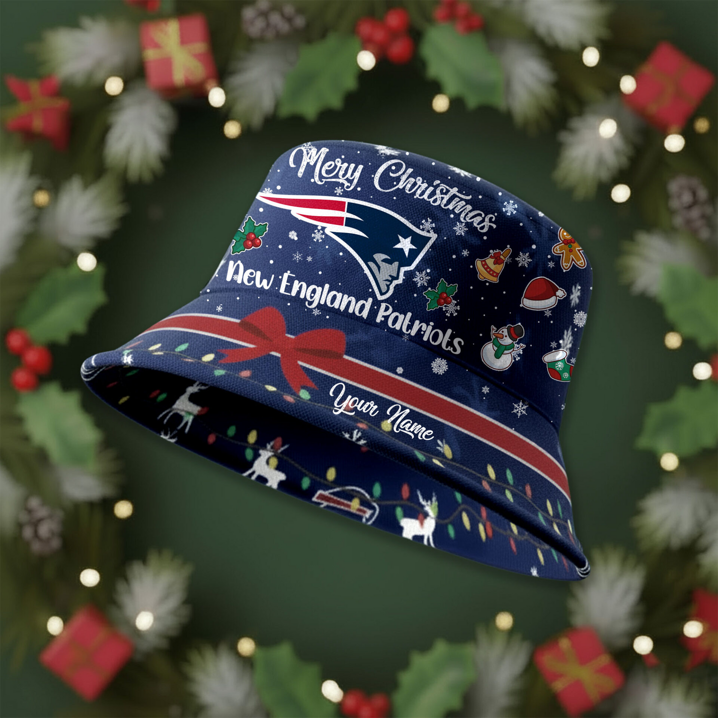 NEP Premium NFL Merry Christmas Bucket Hat DDT CTND