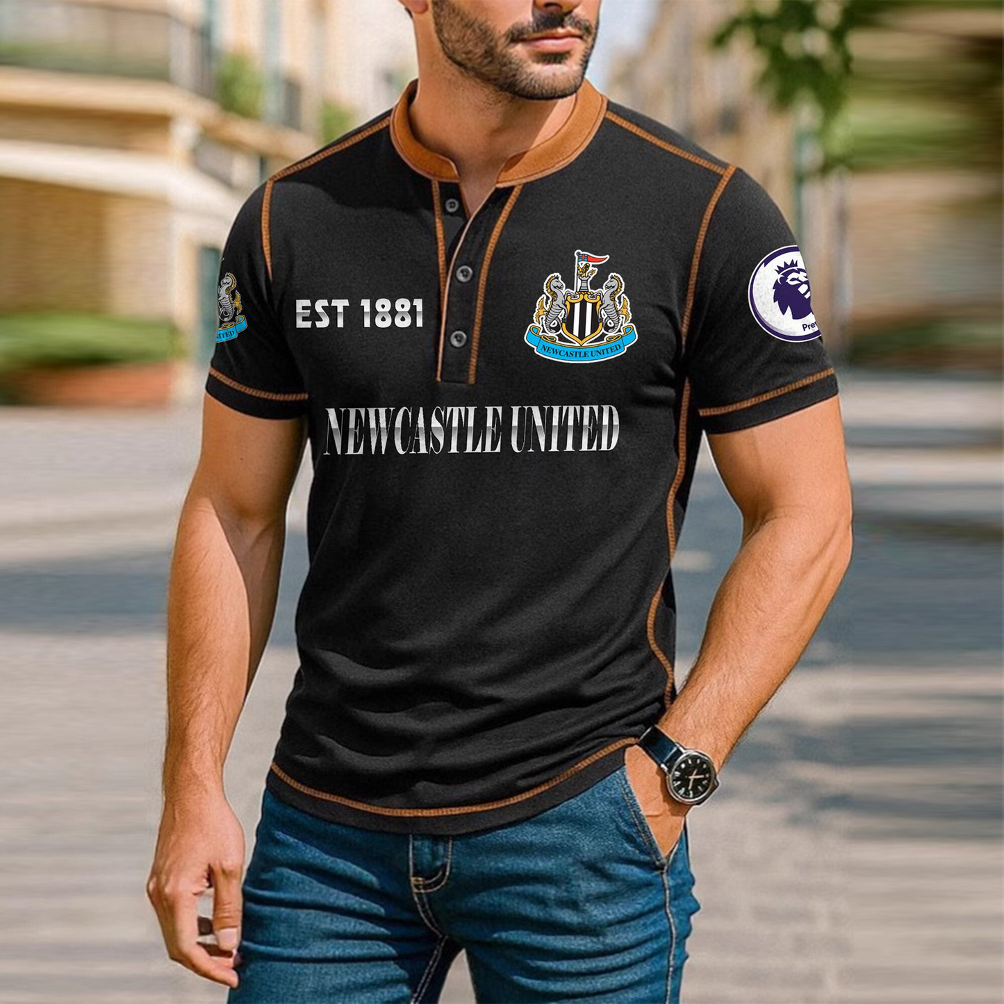 NEW Premium Men's Short Sleeve Henleys DatND DVT