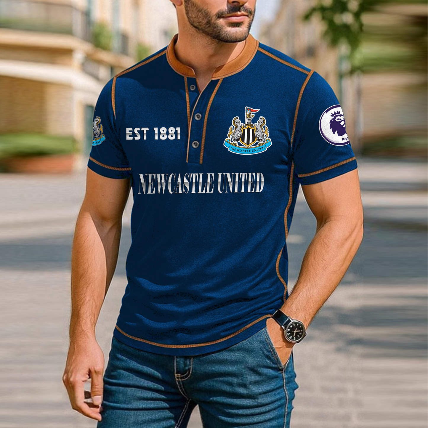 NEW Premium Men's Short Sleeve Henleys DatND DVT