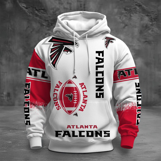 NFL ATL Unisex Printed Hoodie  - Bold Zip Up Sweatshirt for Fans V1 NAK NHM