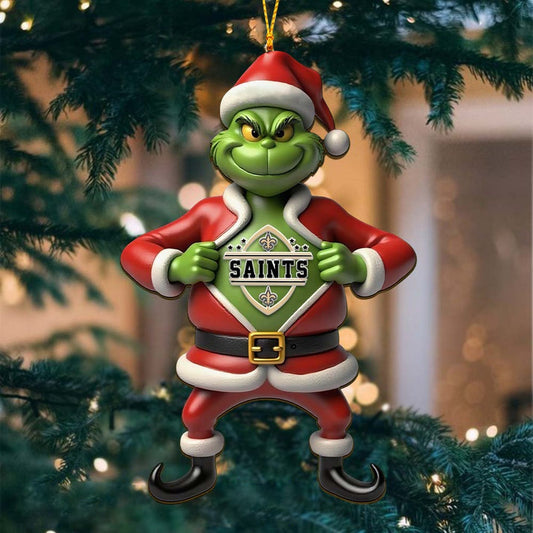 NFL NO The Grinch x Christmas Acrylic Ornament Gift For Fan NDT NHM